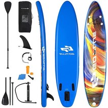 AUGESTER 3m10피트/10.5피트/11피트 공기 주입식 경량 스탠드업 패들 보드 내구성 있는 SUP 액세서리가 프리미엄 요가 핀 포함 휴대용 가방 미끄럼 방지 데크 조절 가