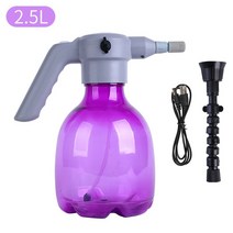 수동식농약분무기 유제살포기 압축 농업용 2.5L/2L 전기 스프레이 병 자동 급수 USB 충전 정원 분무기 도구, 07 2.5L Purple nozzle