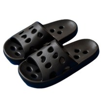 신혼부부 커플 물빠짐 미끄럼방지 일체형 치즈 욕실화 욕실슬리퍼, 블랙