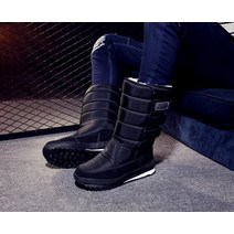 스노우보드 스키 부츠 겨울 신발 남성 방수 미끄럼 방지 플러스 벨벳 하이킹 신발 야외, 41, 검은 색