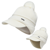 블랙야크 여성 플우먼폼폼니트캡V 겨울 울혼용 플리스 안감 모자 22FW 북수원점, CREAM