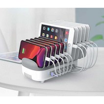 멀티 충전기 고속 USB 접지 업소용 어탭터 핸드폰, 흰색 10입