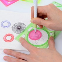 톱니 바퀴 기하학 원 그리기 도구 도형자 모양자 동그라미 그리기, 1세트, 랜덤