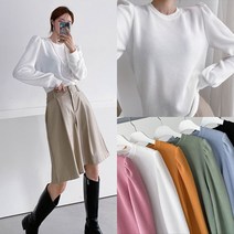 멋쭈 치치 퍼프 셔링 니트티 6color