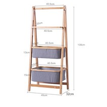 대나무 햄퍼 다용도 빨래 세탁 바구니 슬라이딩 우드, D