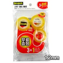 [동화오피스] 3M 스카치 투명테이프 550 (12mm) 3+1 / 디스펜서+리필3롤