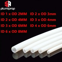 테프론튜브 1mm 2mm 3mm 4mm 6mm 8mm PTFE 튜브 3d 프린터 부품, ID6mm 외경8mm, 하얀