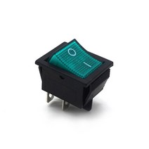 주택 전기 용품 래칭 로커 스위치 전원 I/O 4 핀(라이트 포함) 16A 250VAC 20A 125VAC KCD4, 03 green