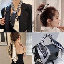 멀티 핏 실크 롱 타이 스카프 쁘띠 넥 가방 리본 머리띠 헤어 악세사리 개별박스포장