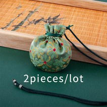 피아노강선팩 번체 골동품 작은 공 향 주머니 펜던트 빈 가방 목 수 놓은 브로케이드 긴 로프, [01] 7.5x8CM, [08] Army green