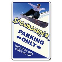 Snowboarder Aluminum Sign Winter White Cold Skiing Skating Snowmobile Snowboarding | Indoor/Outdoor, 1