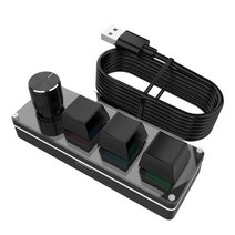 메크로키보드 매크로키패드 rgb 매크로 사용자 정의 게임용 키보드 노브 3 키 + 1 노브4 키 프로그래밍 가능한 핫스왑 ps 드로잉용 한 손 기계식 키패드, 3-올리브