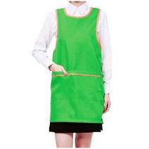 팀쿡 U라인 옆 단추형 앞치마 TSA-7058 FREE, 주황 + 초록, 1개