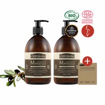 [르꽁뚜아르뒤뱅] 프랑스 마르세유솝 올인원 500ml 2병 + 선물박스, 단일속성