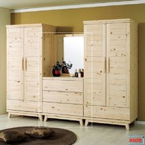 3단서랍 화장대 GO-152 편백나무 원목, 지구본상점 본상품선택