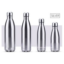 보온 보냉 주전자 3505007501000ml 스테인레스 스틸 병 병 패션 매일 야외 자동차 물 휴대용 진공 컵, 은, 500ml