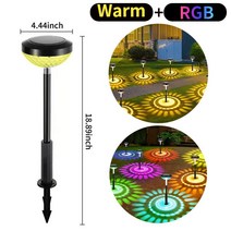 태양광 태양열 야외정원등잔디 빛 2led 여러 가지 빛깔의 변경 정원 조명 ip65 빛, 01 1PC Warm RGB