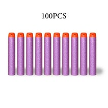 서바이벌 페인트볼 72CM 리필 다트 총알 구멍 있음 소프트 너프용 장난감, Purple100PCS