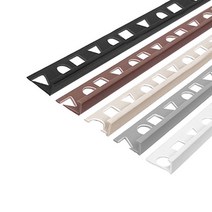 PVC L자 재료분리대 3사이즈(8 10 12mm) 2.4M 5Color _모서리마감 코너비드 코너몰딩 타일몰딩 L자몰딩 PVC몰딩 알루미늄몰딩 꼼꼼이 바닥마감 데코타일, 블랙, 8mm