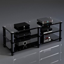 오디오장 3단 오디오장식장 4단 TV거실장, 3단 블랙 로렌스
