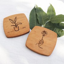 원목 사각 나무 손거울 제작 (각인 가능), 월넛(+1000), 특별각인(+2000)