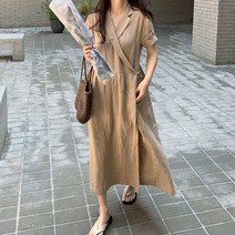 더옷장 소울마론 랩린넨로브원피스(린넨100%)