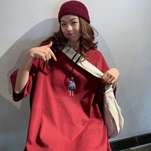 t셔츠 감각 여성 와이드 루즈핏 BF 키치한 열다 봄 MSCHF 상의 트렌드 여름 710079079