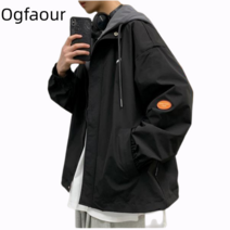 Ogfaour 남성 후드 달린 바람막이 봄 가을 점퍼 재킷 아우터 겉옷