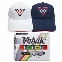 Volvik 비비드 3피스 프리미엄 매트 피니쉬 골프공 12개(다양한 색상 공 12개) 번들 볼 마커 5개와 자석 모자 클립 1개 포함 468154, 1 다스 + 2 골프 모자, 어울리는