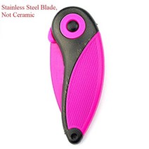 다기능 휴대 포켓 껍질 세라믹 주방 과일 접어 칼 붙이 커터 필러 피크닉 점심 가방 상자 야채 컷 슬라이스, 18 Black Purple