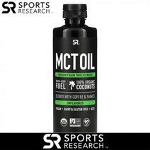 스포츠 리서치 MCT 오일 무맛 트리글리 카프릴산 카프르산 라우르산16 oz 473 ml, 16 fl oz