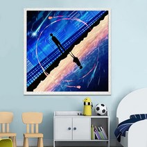 MINJING 3D전체DIY 큐빅 보석 십자수세트 만화 애니메이션 너의 이름은 취미생활 비즈십자수 집들이 선물 생일 ndithehgi 019, 1세트, 60x60cm