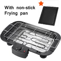 CUKYI전기 그릴 실내 야외 바베큐 스테인레스 스틸 적외선 전기, 01 with non stick pan