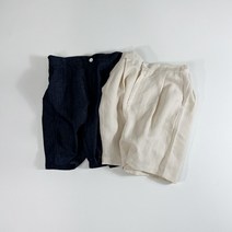 남자 통큰 린넨 편한 6부반바지 고무줄 핀턱 통 반바지 셔츠셋업