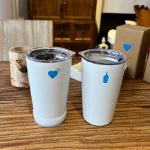 스팟 BLUEBOTTLE 블루보틀텀블러 커피 스테인리스 보온 보냉 동반 컵 드링크, 블루보틀 양면 슬라이드 캡 354ml