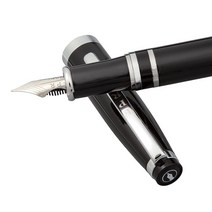 Fountain Pen Revolution FPR Ambassador 버건디 만년필 울트라 플렉스 펜촉 포함 - 럭셔리 펜 세트에는 병 필링 컨버터 및 긴 카트리지 2개, Black