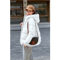 DFMEI여성 다운 숏 도톰 패딩 박시 패딩