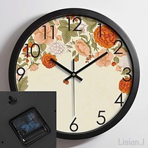 리시안제이 원형 저소음 벽시계 블랙 벽식계 장식용벽시계