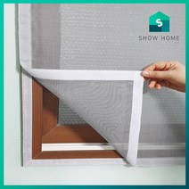 쇼홈 맞춤 방충망 창문 베란다 벨크로 모기장 셀프 시공 일반촘촘망, 회색, 80cm x 290cm