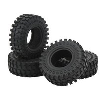 Kuuleyn 휠 앤 타이어 키트 고무 4PCS RC 스킨 1.25인치 액세서리 AX용IAL 124 FMS용 SCX24 FCX24 블랙
