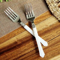 바보사랑 홈파티 플레이팅 포크 (10개입) 화이트.파티해, 그린, 선택:그린