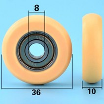 타이밍벨트 8*36*10mm 608zz 베어링 롤링 플라스틱 휠 도어 및 창 기계 가구 롤러 69kg 내부 8mm, 한개옵션0