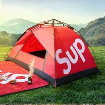 수프림 슈프림텐트 2인용텐트 3인용텐트 원터치텐트 캠핑용텐트 백팩킹텐트 낚시텐트 팝업텐트 낚시용텐트, 레드