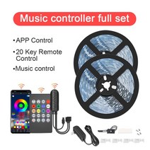 LED 스트립 라이트 RGB 5050 음악 동기화 색상 민감한 내장 마이크 변경 App, 01 music controller_02 10m