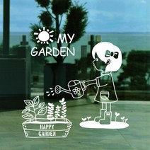 큐데코 셀프인테리어 포인트스티커, 소녀와 가든 - 화이트