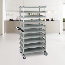 다단10단 대형특수 운반카트 이동대차 업소용핸드카 운반구 배식차, 플라스틱다단 10단 중