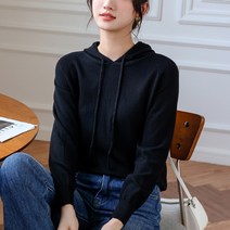 오버클래쓰 여성 데일리 후드티 루즈핏 크롭 캐주얼 단색 티셔츠