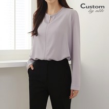 [커스텀에이블] 베이직 진주 포인트 블라우스_C2303BL042A
