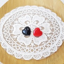 인형코/하트 단추코/11mmx10mm/인형 만들기/빨강단추코/검정단추코, 빨강