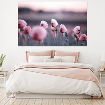 보라빛 꽃그림 풍경 사진 액자 고객대기실 카페 발레교습소 거실 신혼집, 캔버스액자(옆면흰색)